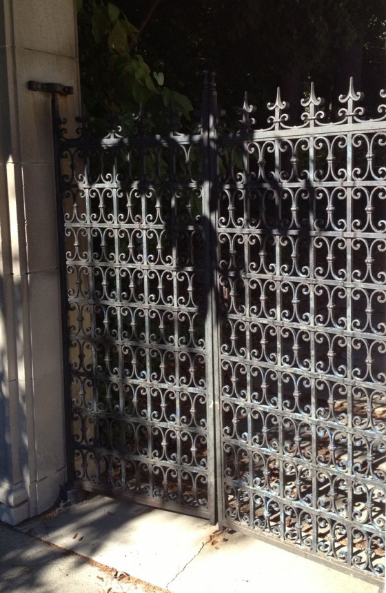     Greek Theatre gates, designed by George Booth and produced by the Detroit Architectural Iron Works. 1916.