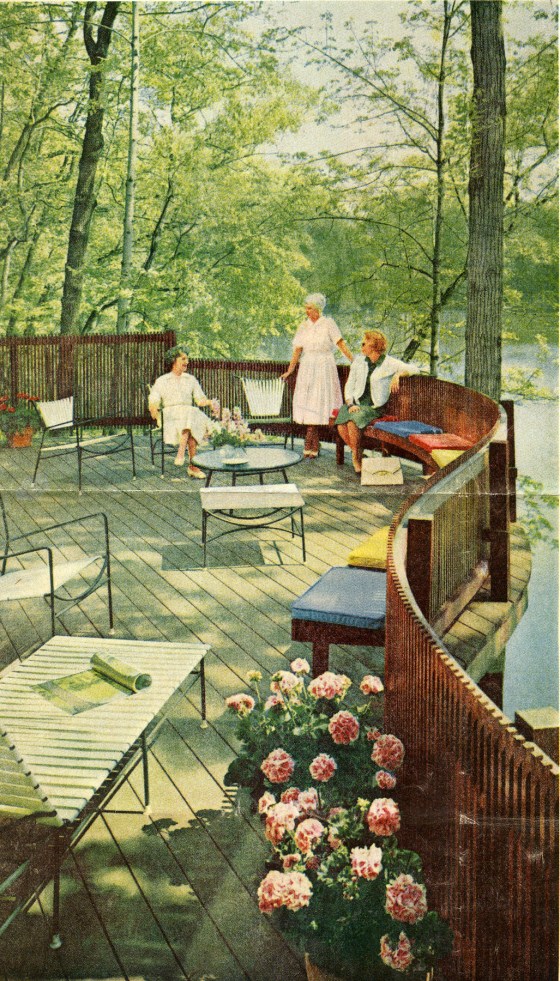 The patio for the Rothman residence, designed by Pipsan and J. Robert F. Swanson's eldest son Robert. 1957, Cranbrook Archives.  