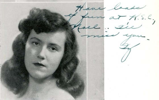 Isabel Wolfner's senior yearbook photo, Kingswood School Class of 1943. Cranbrook Archives.