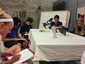 Sketching objects in the Cranbrook Art Museum vault, Aug 2015.