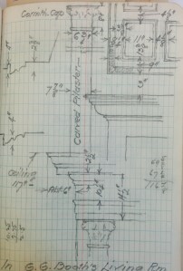 Column design for fireplace in Cranbrook House living room.