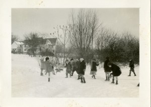 Brookside children ice skating, 1928.