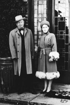 Eliel and Loja Saarinen at the rear of Saarinen House copy neg CEC491 Copyright Cranbrook Archives