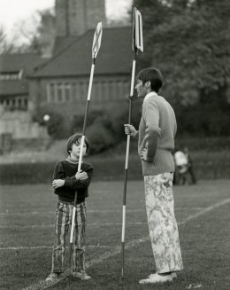Patrick and Mary Mitchell, son and wife of Academy President Wallace Mitchell, manned the sideline markers.