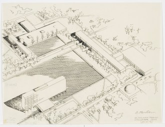 Glen Paulsen Eero Saarinen GM Tech Center Rendering ad21-12